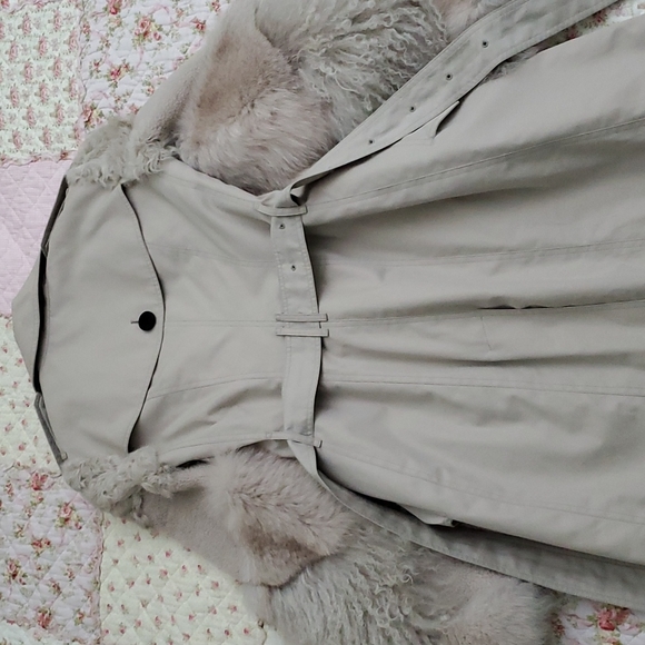 5K Burberry London runway aviator trench coat fox lamb fur quilted plaid US 2 4 - Picture 17 of 17